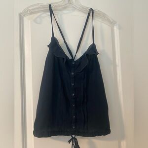 Forever 21 dark blue tank top cris cross straps